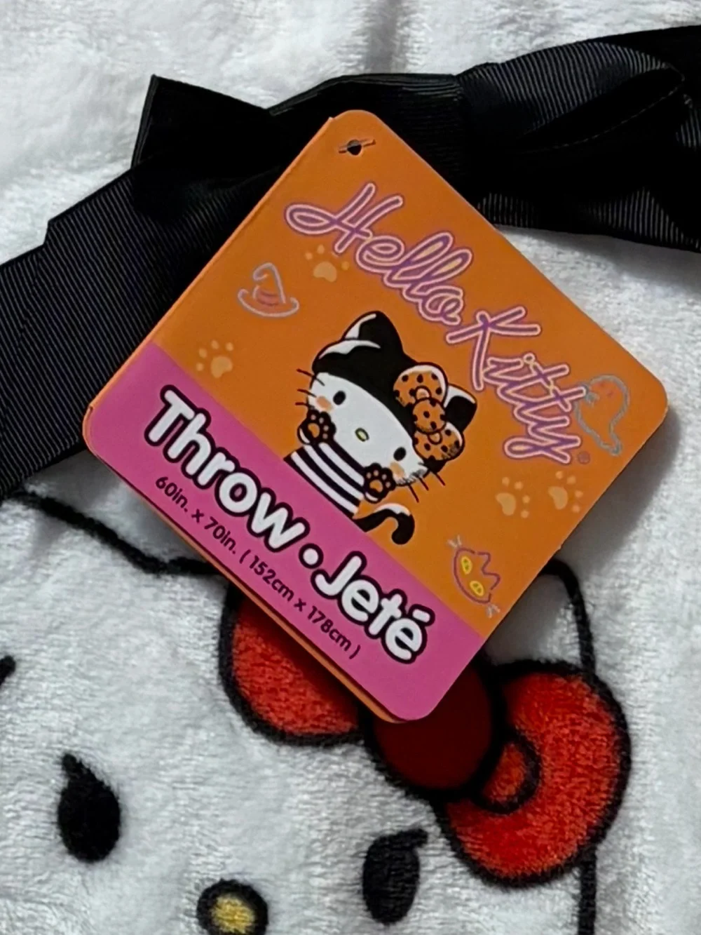 Hello Kitty White Plush Halloween Throw